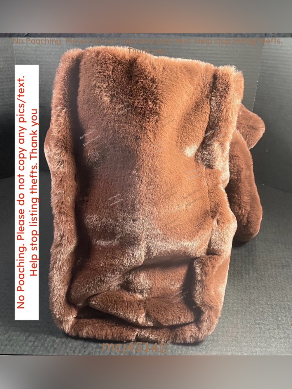 LUSCIOUS GREAT GIFT!! BNWT Pinko Debossed faux fur plush tote brown PRICE FIRM - Picture 7 of 16